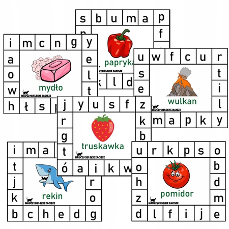 klamerkowy zestaw pomieszane litery pomoce dydaktyczne dla dzieci litery
