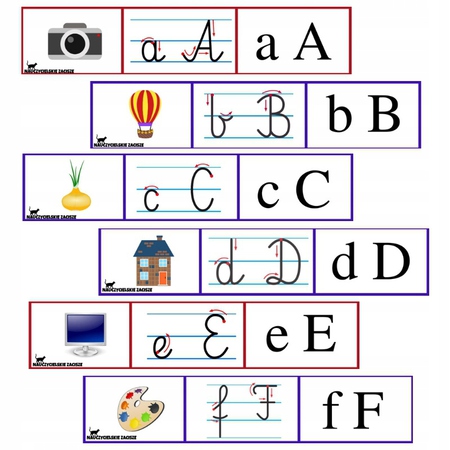 fiszki litery alfabet edukacja