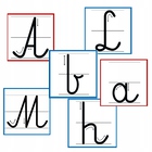 karty litery alfabet szkoła nauka pisania