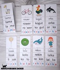 fiszki czytelnicze czytanie nauka czytania dla dzieci wyrazy sylaby litery karty edukacyjneskiezacisze@wp.pl