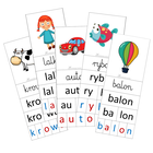 fiszki czytelnicze czytanie nauka czytania dla dzieci wyrazy sylaby litery karty edukacyjne