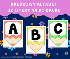 alfabet litery dekoracyjne na gazetkę kredki girlanda witamy w szkole przedszkolu