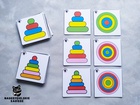 kolorowe wieże układanka logiczna dla dzieci rzut z góry z boku