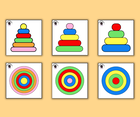 Kolorowe wieże Układanka logiczna dla dzieci Zestaw zabaw na koncentrację, orientację przestrzenną, skupienie uwagi, odwzorowywanie do druku