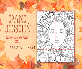 PANI JESIEŃ Kolorowanka XXL PDF do druku